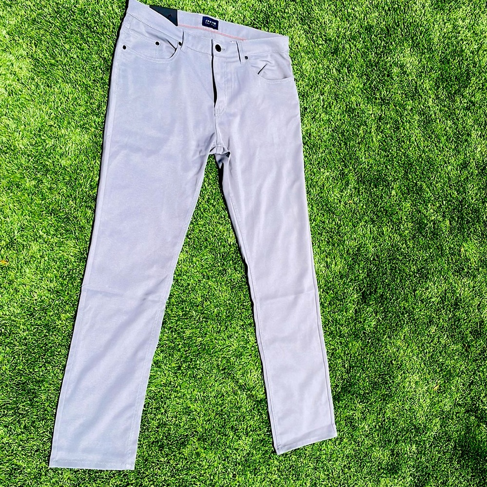 JACHS New York slim straight fit mid rise pants